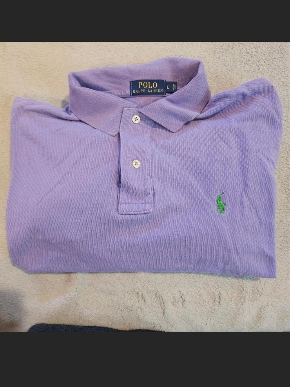 Classic Polo by Ralph Lauren Men’s Lilac Polo with Green Pony